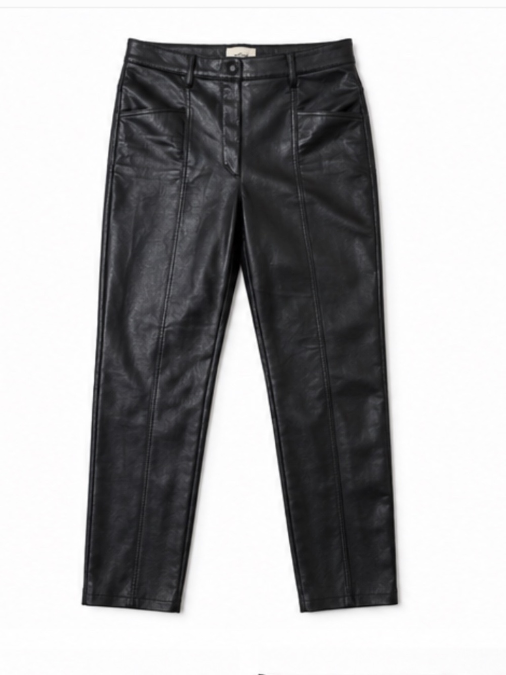 Aritzia Wilfred Rebel Pant Black Vegan Leather High Rise Straight Size 8 - 96814